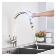 Smart Touch Kitchen Faucet,Pull Out Sensitive Sensor Mixer Tap for Kitchen,360 Rotation Water ,Tankless Design