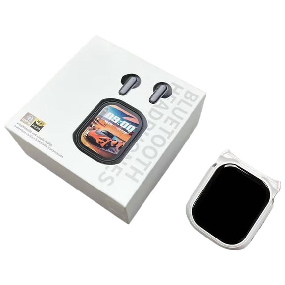 Smart Touch Screen Wireless Earbuds with ANC Noise Cancelling, TWS Headphones with 1.5-Inch Color Display for Music & Call Control, 100-Hour Playtime Case, 13mm Deep Bass Audio, White