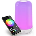 Smart Touch Table Lamp Works with App, Dimmable Small RGB Bedside Bed