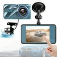 Front And Rear Dash Cam With Motion Sensor Smart Touchcontrol 4-inch HD Screen Dash Cam Front And Rear Recording