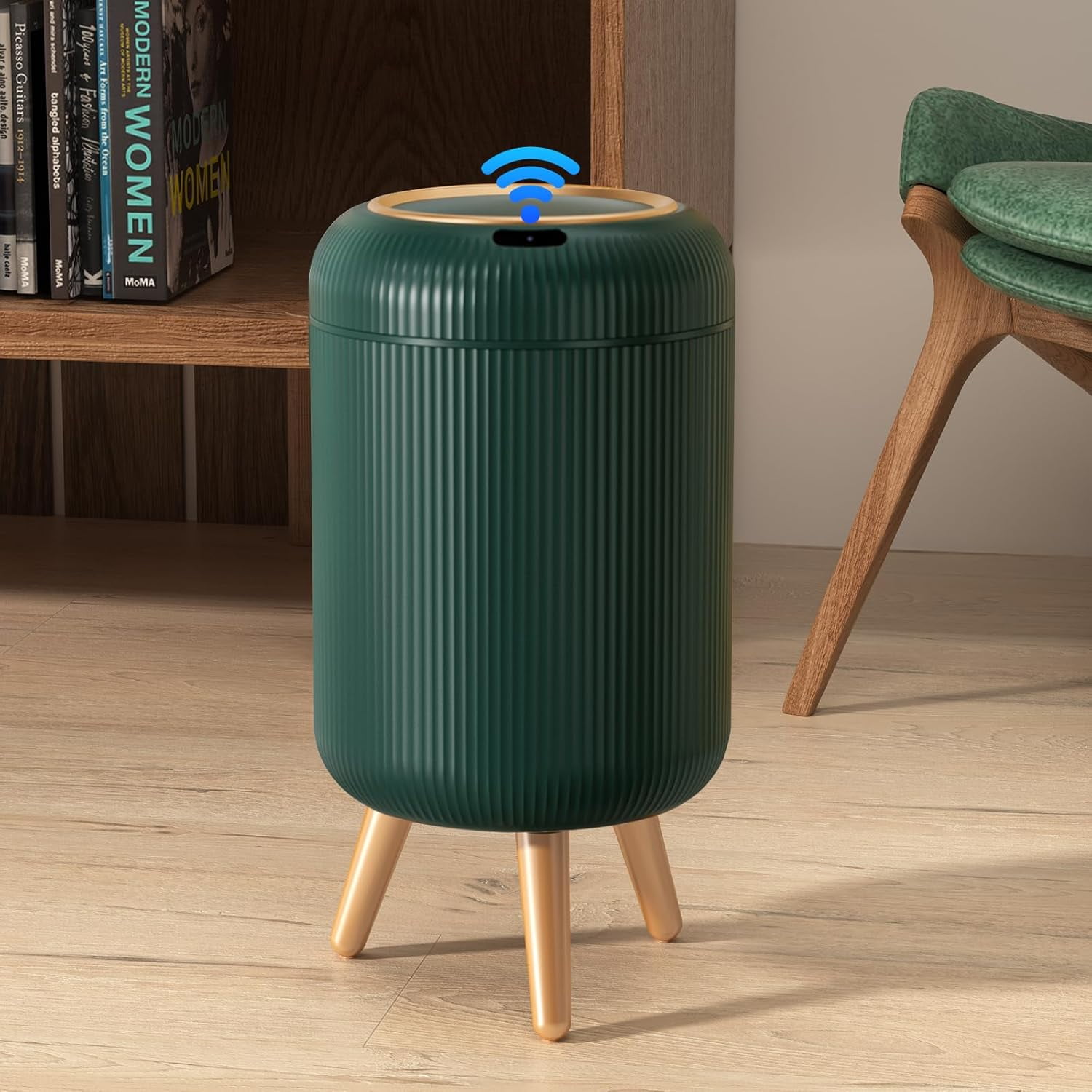 Bathroom Trash Can,Smart Touchless Trash Can,Automatic Motion Sensor Trash Bin With Lid,2.4 Gallon Garbage Can, Kitchen, Bathroom, Office, Bedroom Trash Can (Black - View #8
