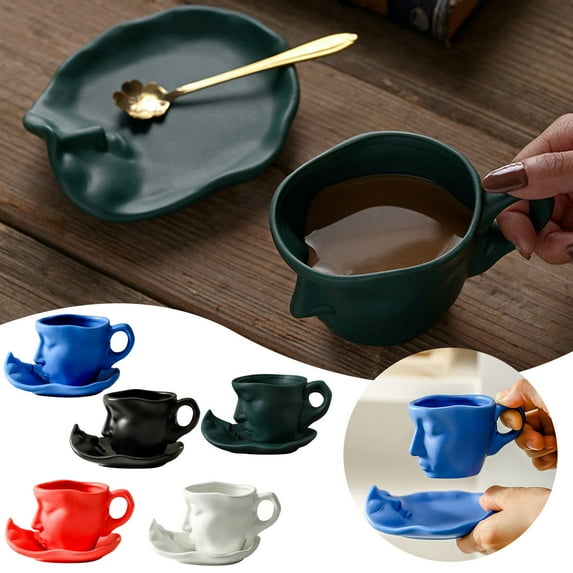 Smart Touchscreen Ceramic Coffee Mug 10oz, Hand-Painted Couple Design with Saucer for Valentine's & Wedding Gifts