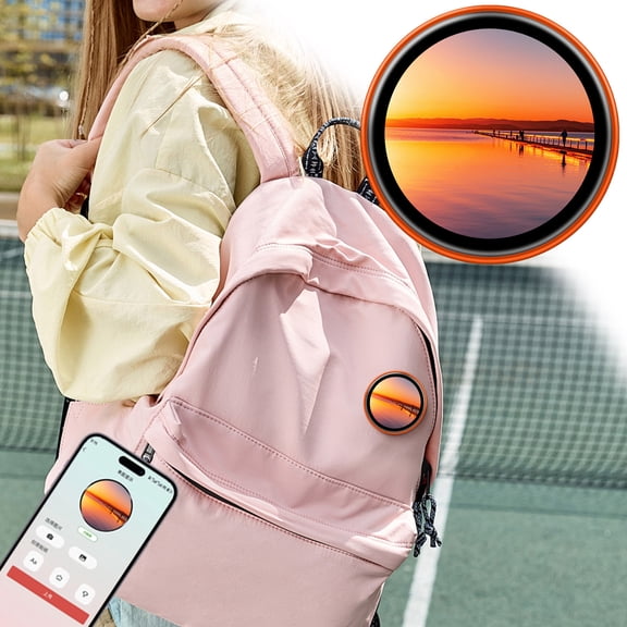 Smart Touchscreen Electronic Badge, Wuztai Anime Collectible Display Screen Pendant, Interactive Digital Accessory for Cosplay Events Geeks Fans with Customizable Visuals, Orange
