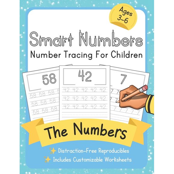 Smart Tracing: Smart Numbers : Number Tracing For Children: Distraction-Free Reproducibles for Teachers, Parents and Homeschooling (Series #2) (Paperback)