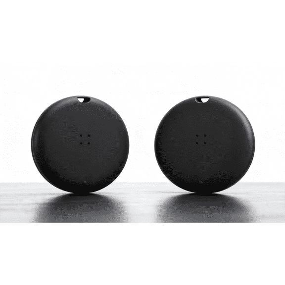 Smart Tracker Compatible with Apple Find My & Find Hub Network, IP67 Waterproof Item Locator for Keys, Wallet, Bag & Luggage, 18-Month Battery, Round Black, 2-Pack