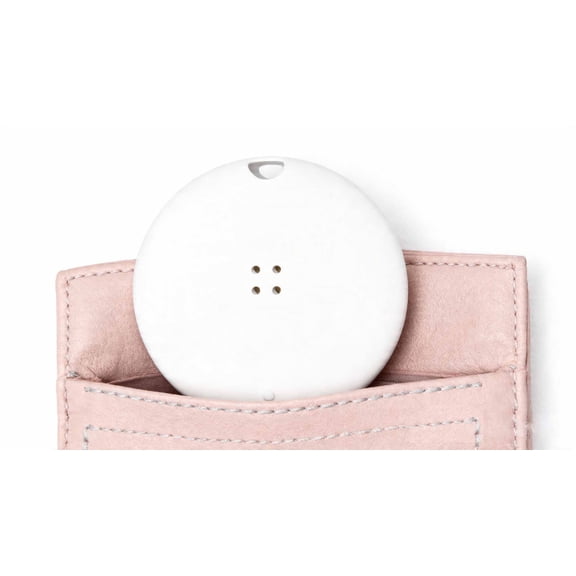 Smart Tracker Compatible with Apple Find My, IP67 Waterproof Bluetooth Item Locator for Keys, Wallet, Bag & Luggage, 18-Month Battery, Round White, 1-Pack