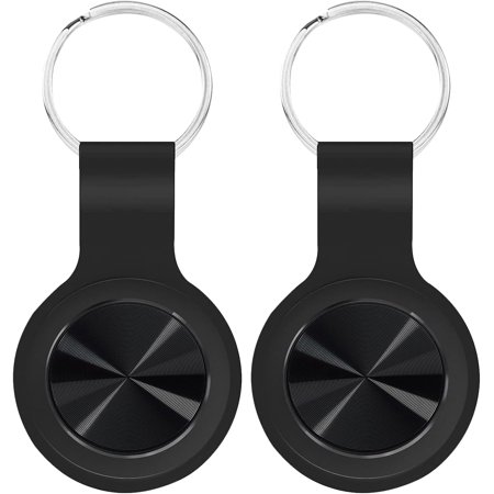 Smart Tracker Tag with Keychain, Global Locator Tracking Device, iOS and Android Compatible. Item Finder for Keys, Wallet, Luggage, Bags and More, 2 Pack, Black