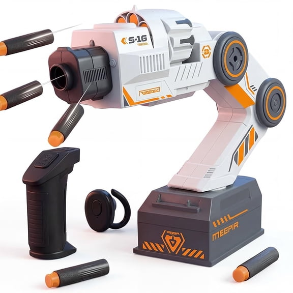 Smart Tracking Mechanical Arm Foam Blaster, Wearable Shoulder Mount Dual Control Inductive Tracking Shooting Toy for Kids Teens Adults,Cosplay Interactive Game Gift