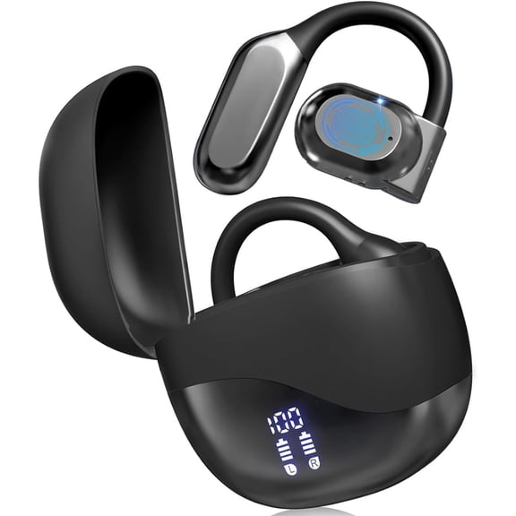 Smart Translation Earbuds with 144 Languages Real-Time Translator, Wireless Open Ear Headphones, IPX7 Waterproof with LED Display, HiFi Stereo for Music - 8H Playtime & Fast Charging Case