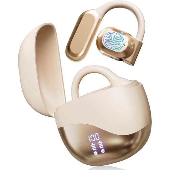 Smart Translation Earbuds with 144 Languages Real-Time Translator, Wireless Open Ear Headphones, IPX7 Waterproof with LED Display, HiFi Stereo for Music - 8H Playtime & Fast Charging Case