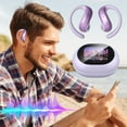 thumbnail image 1 of Smart Translation Earphones Wireless Earbuds – Open-Ear Bluetooth 5.4 Headphones with Screen, Real-Time Translator, Noise Canceling, No In-Ear Design, Bilateral Stereo, Long Battery Life, 1 of 4