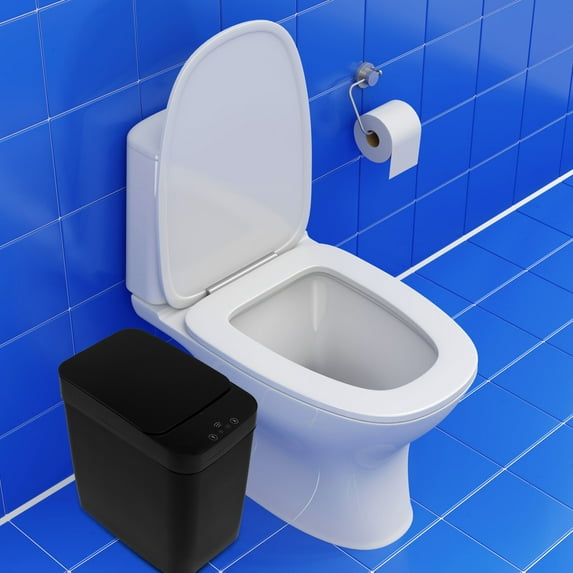 Smart Trash Can Touchless Garbage Can Infrared Motion Sensor Kitchen Garbage Can Intelligent Bathroom Trash Can Plastic Rectangle Trash Bin with Lid for Home Office Kitchen Bathroom