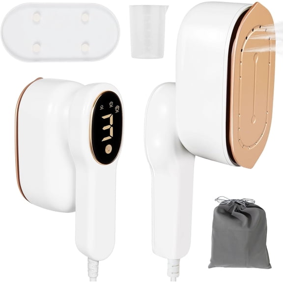 Smart Travel Steamer for Clothes, 1200W Handheld mini travel Steam All-in-One Portable Steamer Iron with LCD Display, 3 Steam Modes & 5s Fast Heat-up, Garment Steamer for Travel