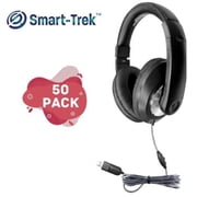 Smart-Trek Deluxe Stereo Headphone with In-Line Volume Control & USB Plug - Pack of 50
