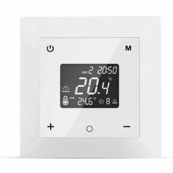 Smart Tuya WIFI Temperature Controller LED Screen AC 220V 16A for Electric Underfloor Heating Thermostat,1 x thermostat 1 x external sensor 2 x screws,White