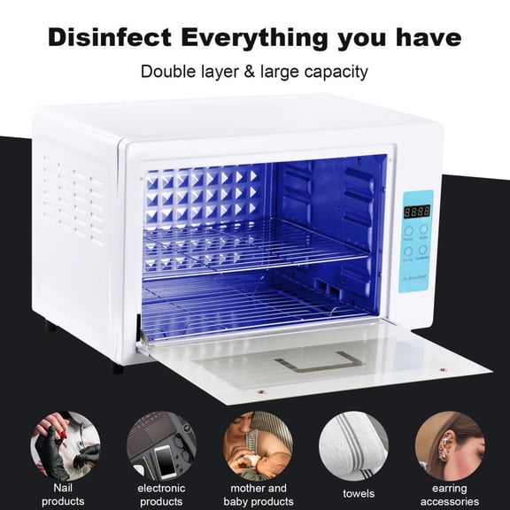 Smart UV Sanitizing Station for Nail Techs - 24L Capacity Sterilizer/Dryer Combo with Digital Display