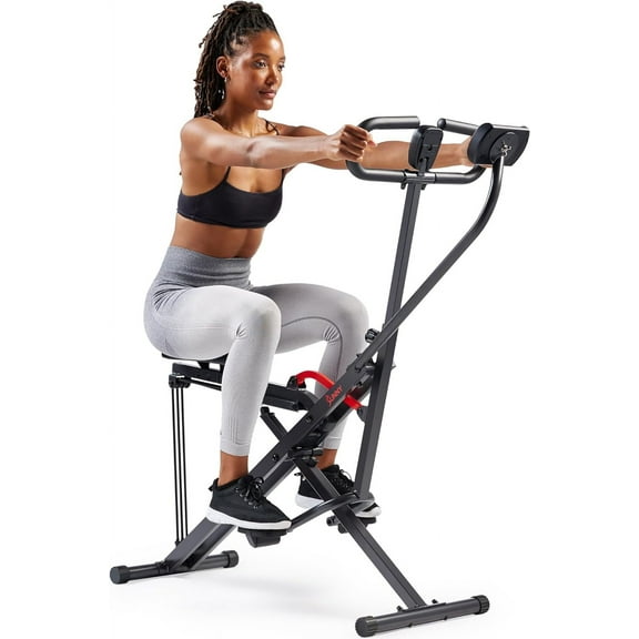 Smart Upright Row-N-Ride Trainer w/Adjustable Resistance & 330LB Weight Capacity, Foldable Home Exercise Equipment for Arm, Glute & Leg Training, Free SunnyFit App Connection