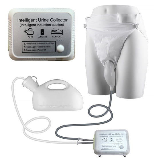 Smart Urinary System for Elderly Men - Portable Incontinence Care with Auto-Suction, 2000mL Capacity, Type-C Fast Charge, for Waist 27"-43" (70-110cm)
