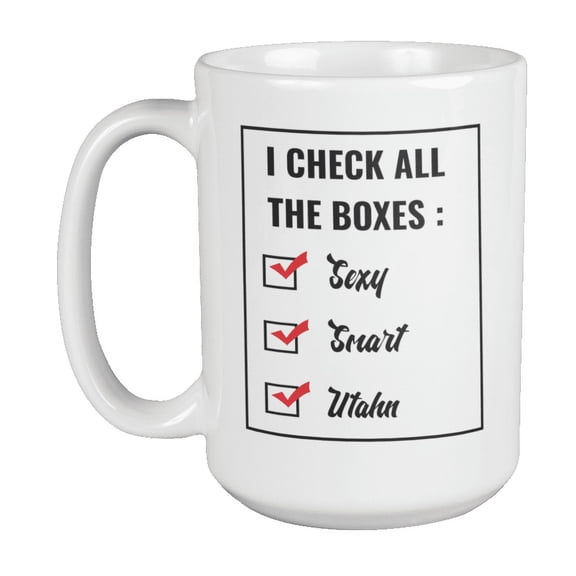 Smart Utahn, Utah USA or US State Coffee & Tea Gift Mug (15oz)