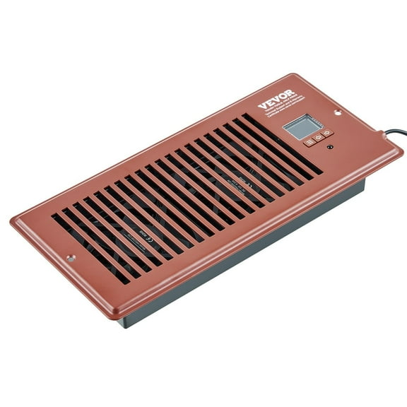 Smart Vent Booster Fan with Remote & Thermostat, Adjustable Speed for 4x10 Register Holes, Quiet Heating and Cooling Fan, Brown