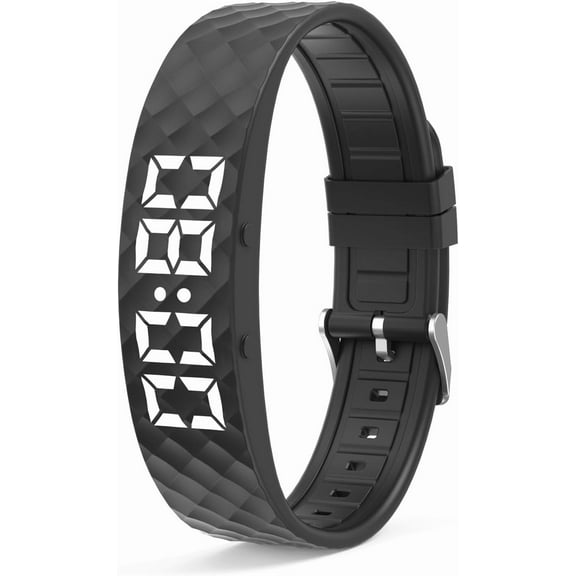 Smart Vibration Alarm Bracelet with Sleep Monitor - Rechargeable Sports Wristband for Gentle Wake-Up and Activity Tracking(B)