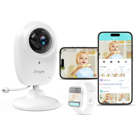 Smart Video Baby Monitor,1080P Baby Room Camera, APP Control,WiFi On/Off Switch,AI Detection, Cry Monitor and Lullabies, HD Night Vision, Two-Way Audio, Cloud & SD Card Storage