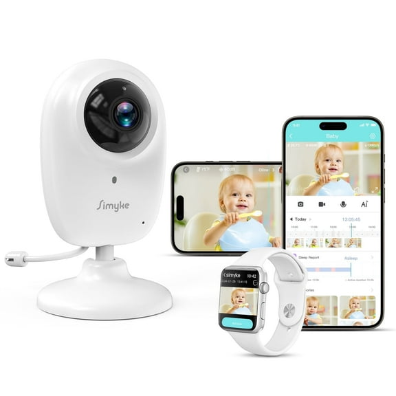 Smart Video Baby Monitor,1080P Baby Room Camera, APP Control,WiFi On/Off Switch,AI Detection, Cry Monitor and Lullabies, HD Night Vision, Two-Way Audio, Cloud & SD Card Storage