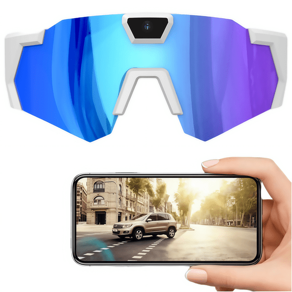 Smart Video Camera Sunglasses, HD 1080P Wearable Action Camera for Outdoor Sports, Polarized Lens Recording Glasses for Biking, Fishing, and Hunting, Gift for Men/Women