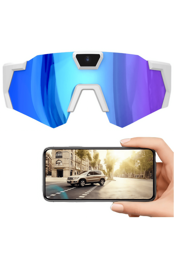 Smart Video Camera Sunglasses, HD 1080P Wearable Action Camera for Outdoor Sports, Polarized Lens Recording Glasses for Biking, Fishing, and Hunting, Gift for Men/Women