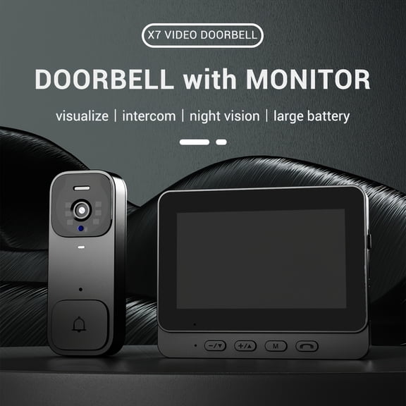 Smart Video Doorbell with 4.3” Display & Battery- Security System - No WiFi Required, 128GB Storage, 3+ Month Battery Life, Auto-Capture, Suitable for Apartments/Houses, /Outdoor Doorbell System