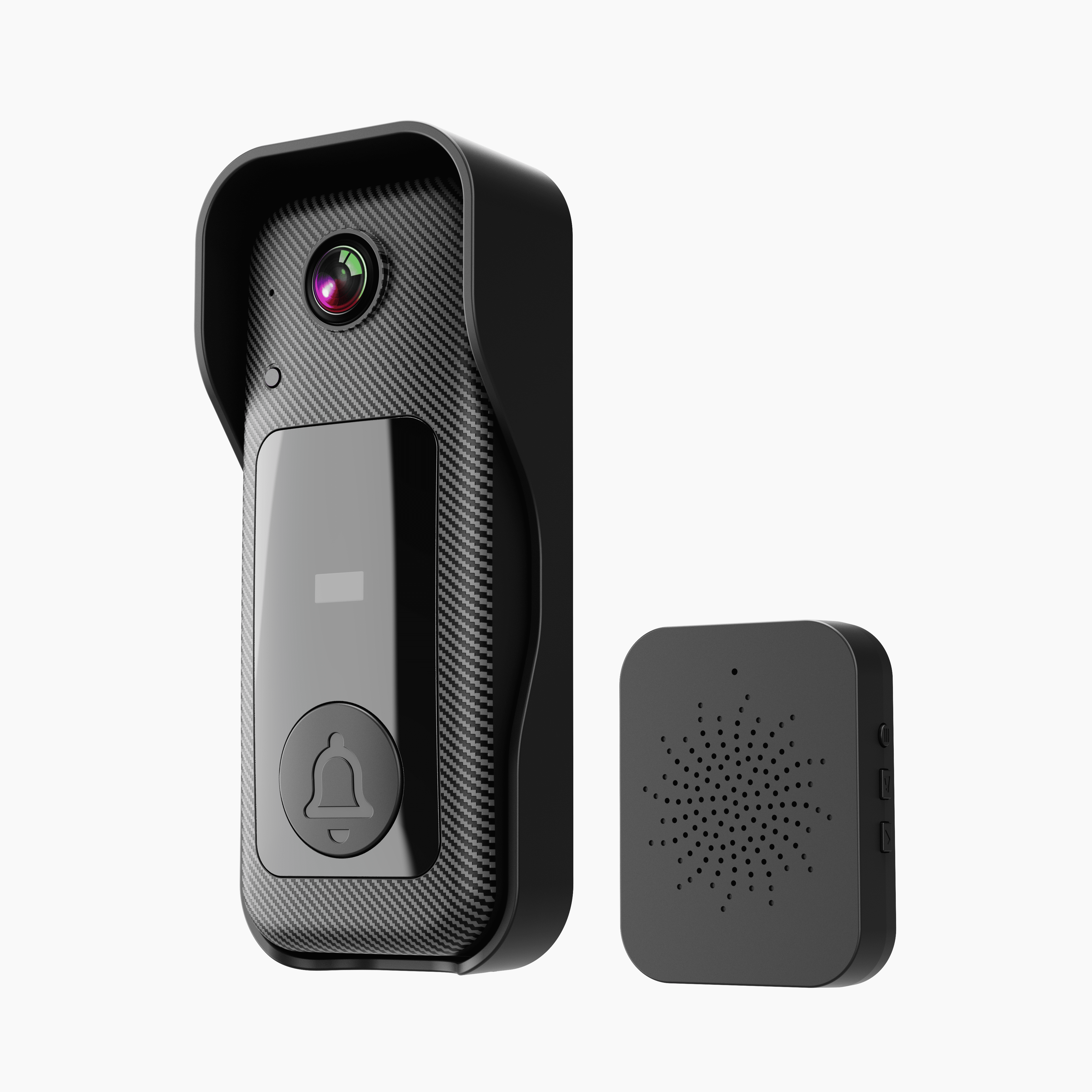 Smart Video Doorbell Auto Capture Auto Recording 128GB TF Card Support ABS Material Home Security Doorbell Black