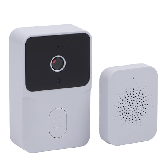 Smart Video Doorbell Wireless WiFi 2.4G Camera Two-Way Audio Battery Powered Home Security Intercom System No Hub Required White