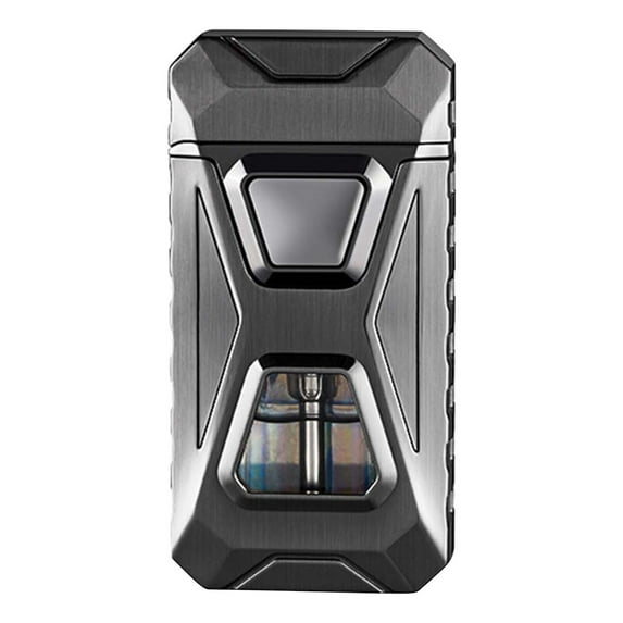 Smart Voice-Activated Lighter with Dual Fire Induction & Windproof Inflatable Design – Portable Flame Modes, Visible Butane Window, Gift-Ready Emergency Lighter