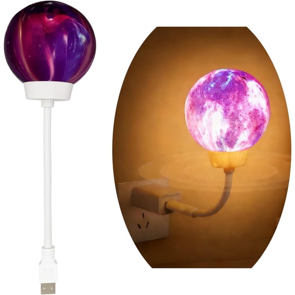 Smart Voice Activated Night Light - USB Plug-in, Dimmable Soft Lighting with Timer for Nursery, Baby Kids Bedroom & Breastfeeding,Portable Voice Control Lamp (Dream Planet)