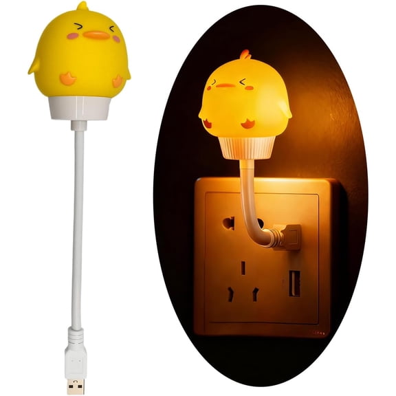 Smart Voice Activated Night Light - USB Plug-in, Dimmable Soft Lighting with Timer for Nursery, Baby Kids Bedroom & Breastfeeding,Portable Voice Control Lamp (Duck)