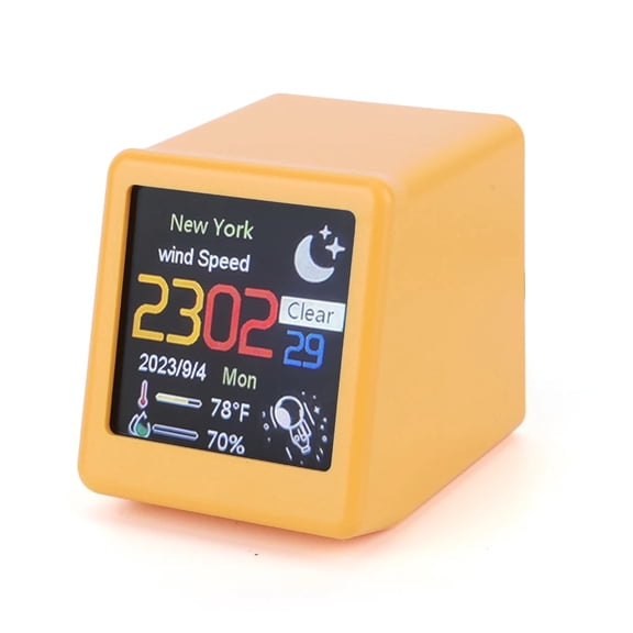 Smart WIFI Weather Station Clock DIY Cute GIF Animations Desktop Mini Clock Desktop Decoration