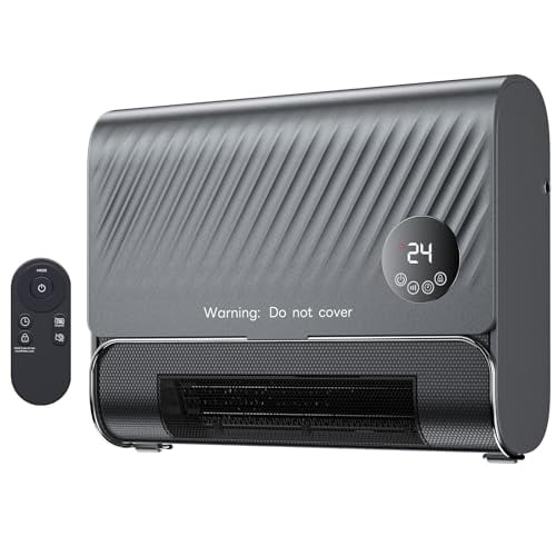 Smart Wall Heater, Electric Panel Heater with Remote Control, 1500W Fast Heating for 150 Sq.Ft, 3 Fan Speeds & Timer, Overheat Protection, for Bedroom, Office