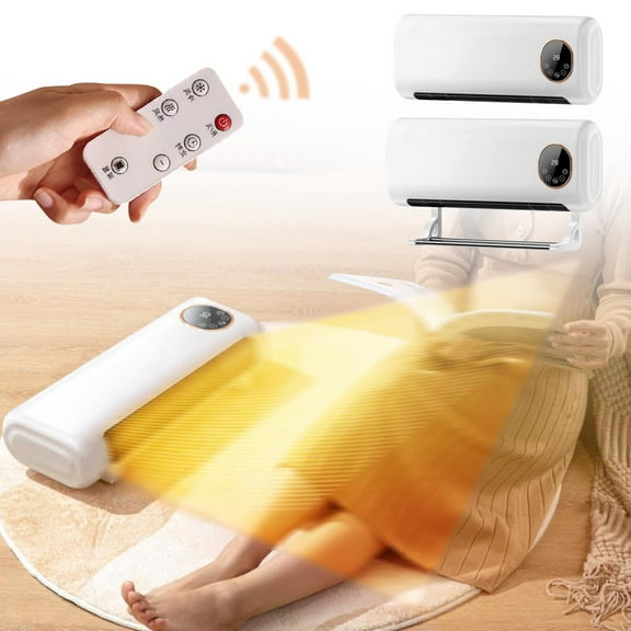 Smart Wall Heater, Electric Space Heater for Bedroom, 120° Vertical Oscillation, Adjustable Thermostat, Remote Control, 24H Timer, Easy-Mount Heater for Indoor Use, Works with Alexa