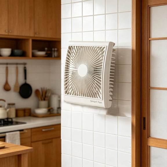 Smart Wall-Mounted Fan With Motion Sensor, Auto Temperature Control & Timer – Home Office Ventilator With Adjustable Thermostat, Quiet Circulation & Energy‑Saving Night Light