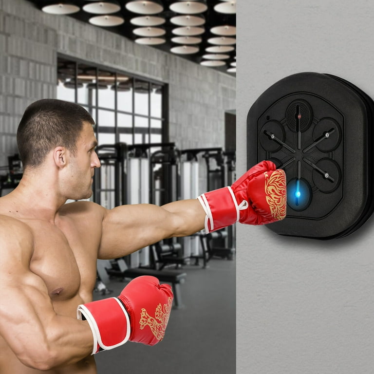 Smart Wall Mounted Music Boxing Machine,Electronic Music Boxing Machine W/  Stand, USB Charging Boxing Equipment W/ Bluetooth LED