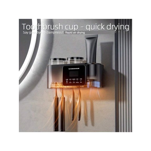 Smart Wall-Mounted Toothbrush Cleaner With Quick Drying And Automatic Memory Function, USB Charging, Detachable Design, Bathroom Electric Toothbrush Storage Rack
