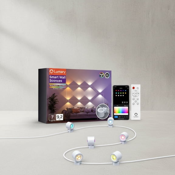 Smart Wall Sconces, Indoor WiFi Wall Lights for Room Decor, Color Changing DIY Light Fixture, Compatible with Alexa/Google Assistant