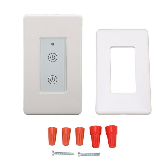 Smart Wall Switch 2 Gang Touch Glass Panel Support Voice Control Wireless Light Switch AC100240V