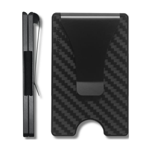 Smart Wallet Carbon Fiber RFID Blocking Card Holder Money Clip Minimalist Slim Pocket Wallet for Men, Gift