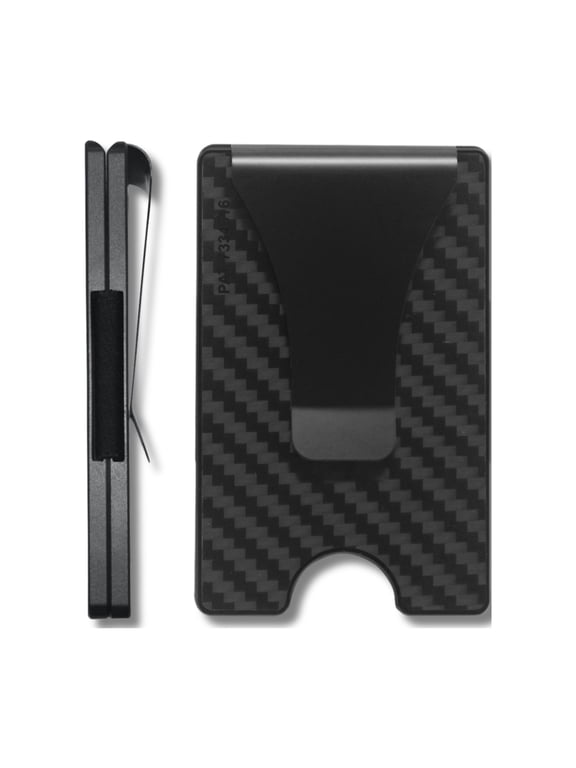 Smart Wallet Carbon Fiber RFID Blocking Card Holder Money Clip Minimalist Slim Pocket Wallet for Men, Gift