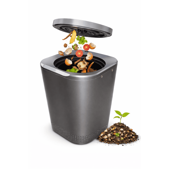 Smart Waste Kitchen Composter, Compost Bin Kitchen, Electric Composter with Single Button Design, 2.5L, 150W, Stainless Steel