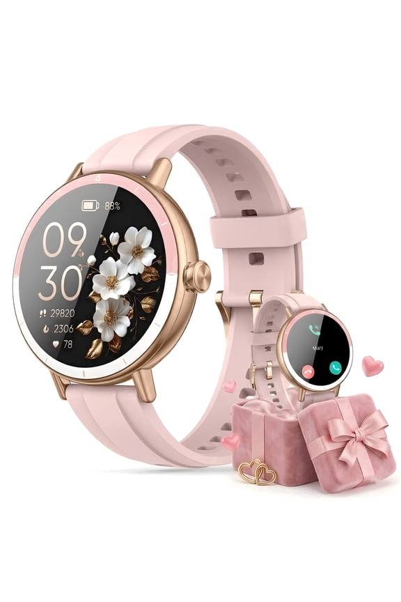 Smart Watches for Women, 1.27" HD Fitness Tracker with Bluetooth Calls, 100+ Sport Modes Watch with Heart Rate/Sleep Monitor Pedometer, IP68 Waterproof Smartwatch Compatible IOS/Android