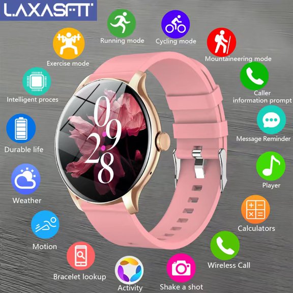 Smart Watch 1.52" Touch Screen, Wireless Call, Music Control, Weather, Sports Modes, Camera Remote for Men Women