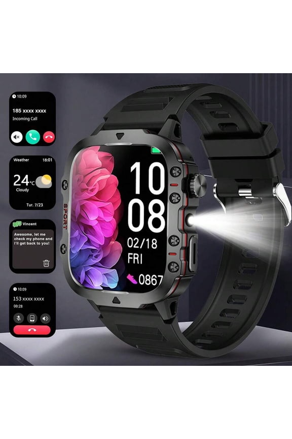 Smart Watch 1.83" HD, Fitness Tracker with Multiple Sports Modes, Pedometer, Heart Rate Monitor, Wireless Calling & App Notifications for Android iOS