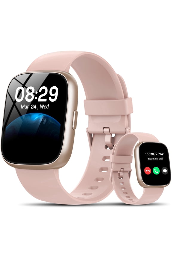 Smart Watch Fits for Android and IPhone, Smartwatch for Women Men with Alexa Built-in, 1.83" HD Touchscreen Fitness Tracker 120 plus Sports Mode, Smart Watch with Bluetooth Call, IP68, for Gift Pink